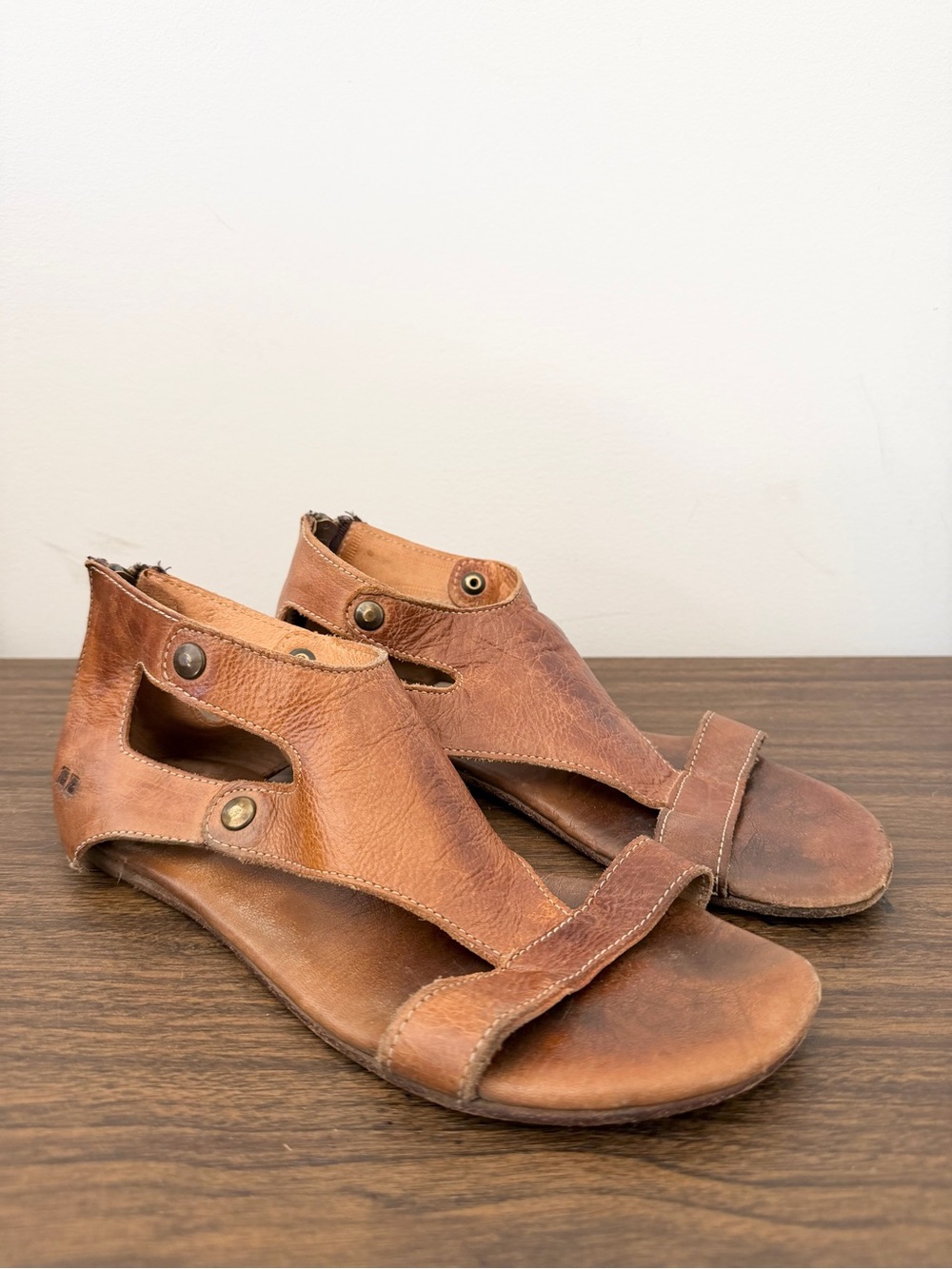Bedstu Soto Rustic Brown Leather Women’s Open-Toe Sandals READ NOTES Damage Sz 8 - Picture 3 of 13